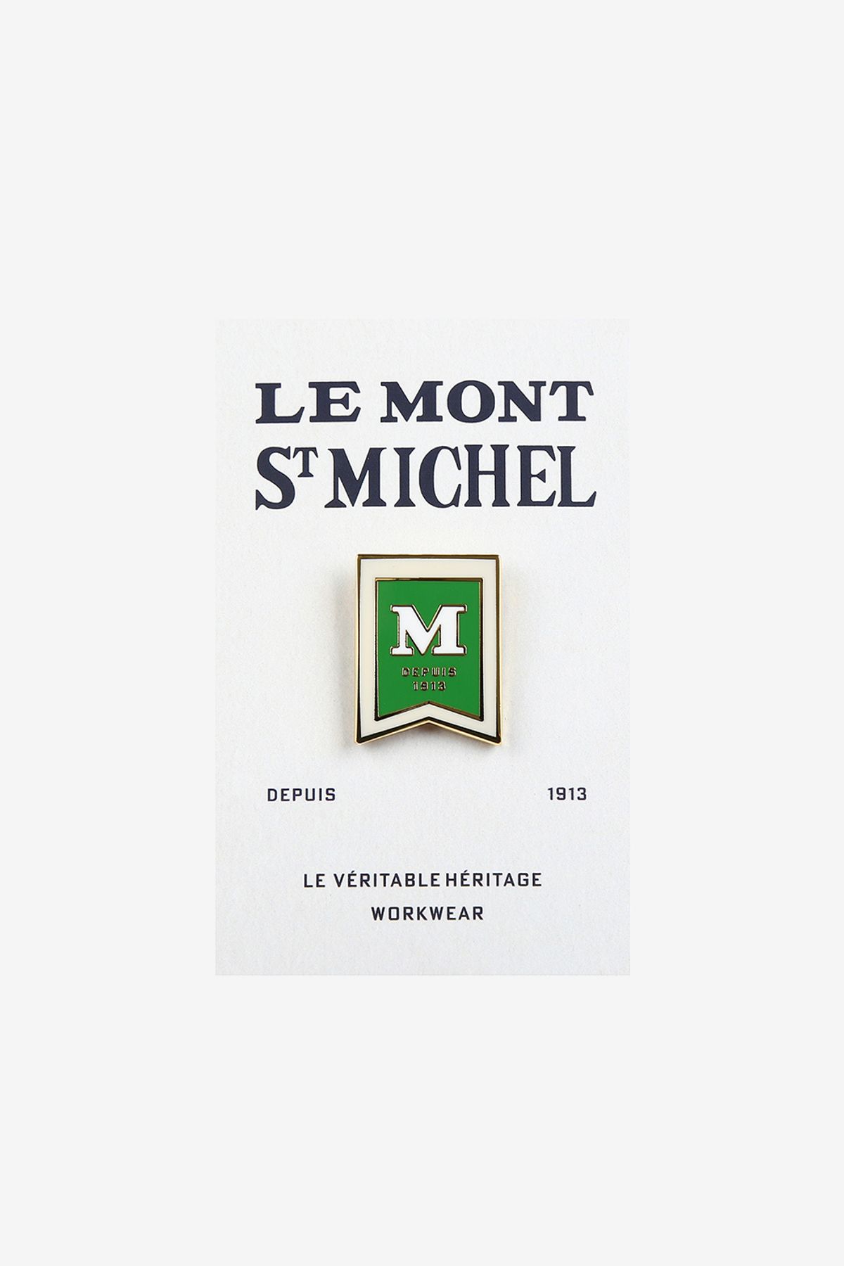 르몽생미셸(LE MONT ST MICHEL) Green flag M Logo Badge