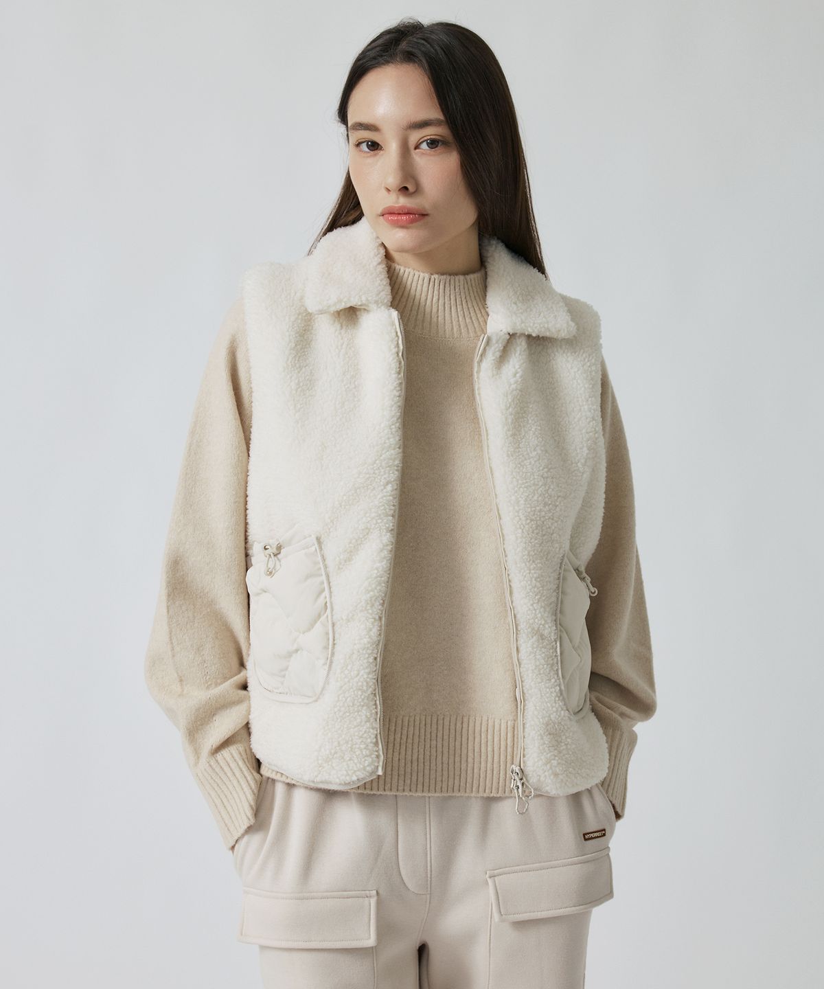 하이퍼리트(HYPERREET) 여성 머스코비 퍼배색 점퍼 [캐시미어 크림]_HE4JP530