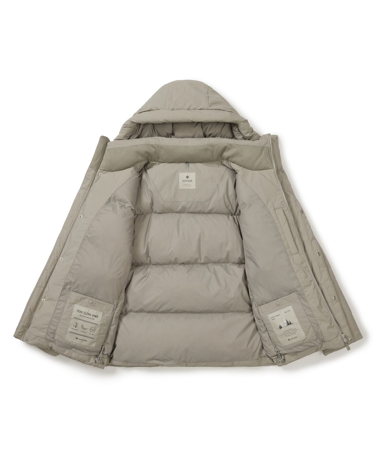 스노우피크 어패럴(SNOWPEAK APPAREL) 시티캠퍼 후드 헤비 다운 자켓 (S25WMGDJ10) Fog Gray