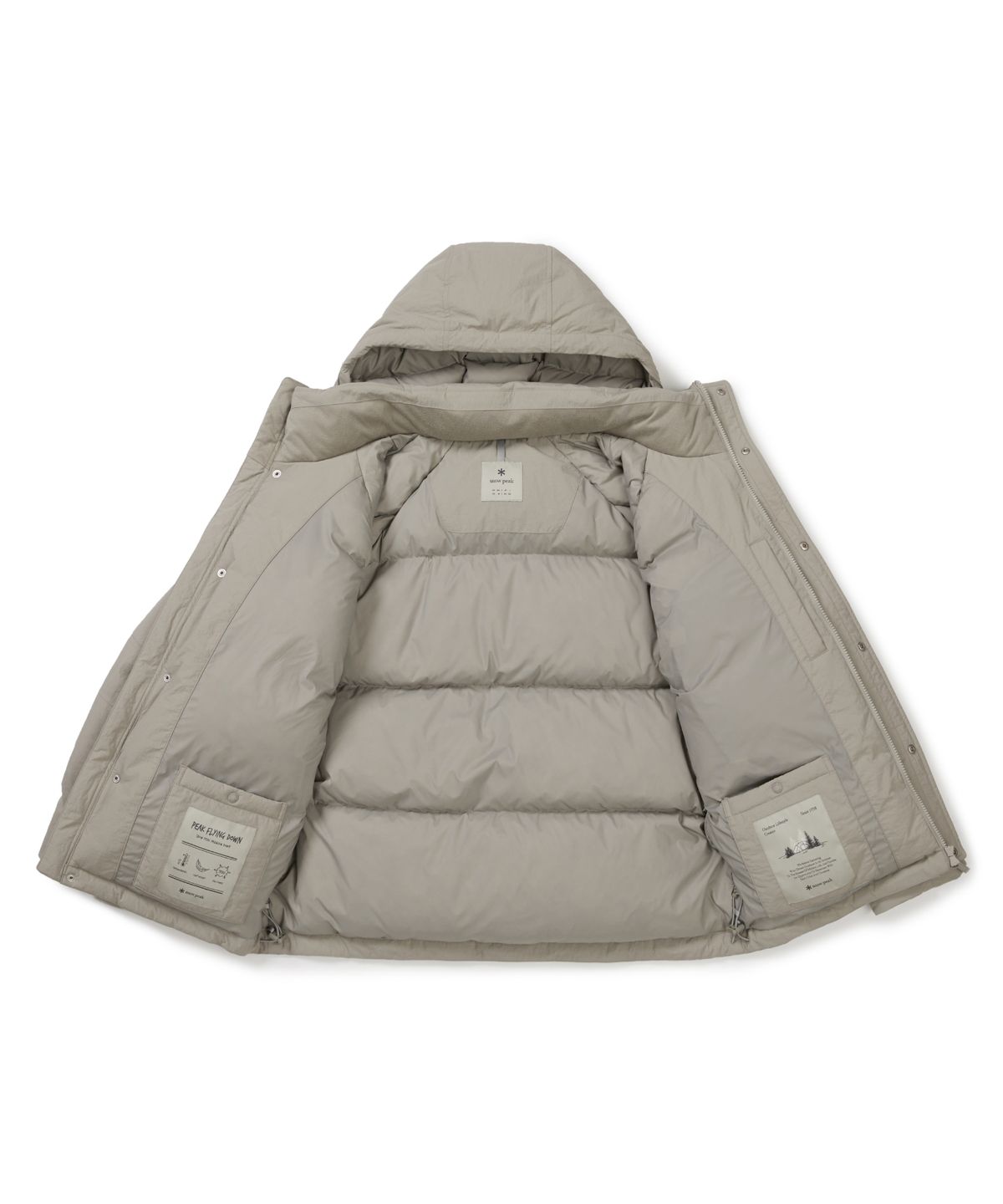 스노우피크 어패럴(SNOWPEAK APPAREL) 시티캠퍼 유틸리티 후드 다운 자켓 (S25WMGDJ68) Beige Gray