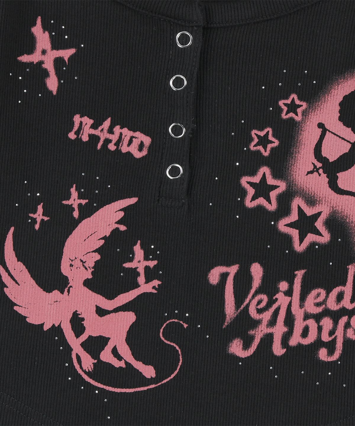 낫포너드(NOT4NERD) W 2 Angel Hotfix Henley Neck Long Sleeve - Black