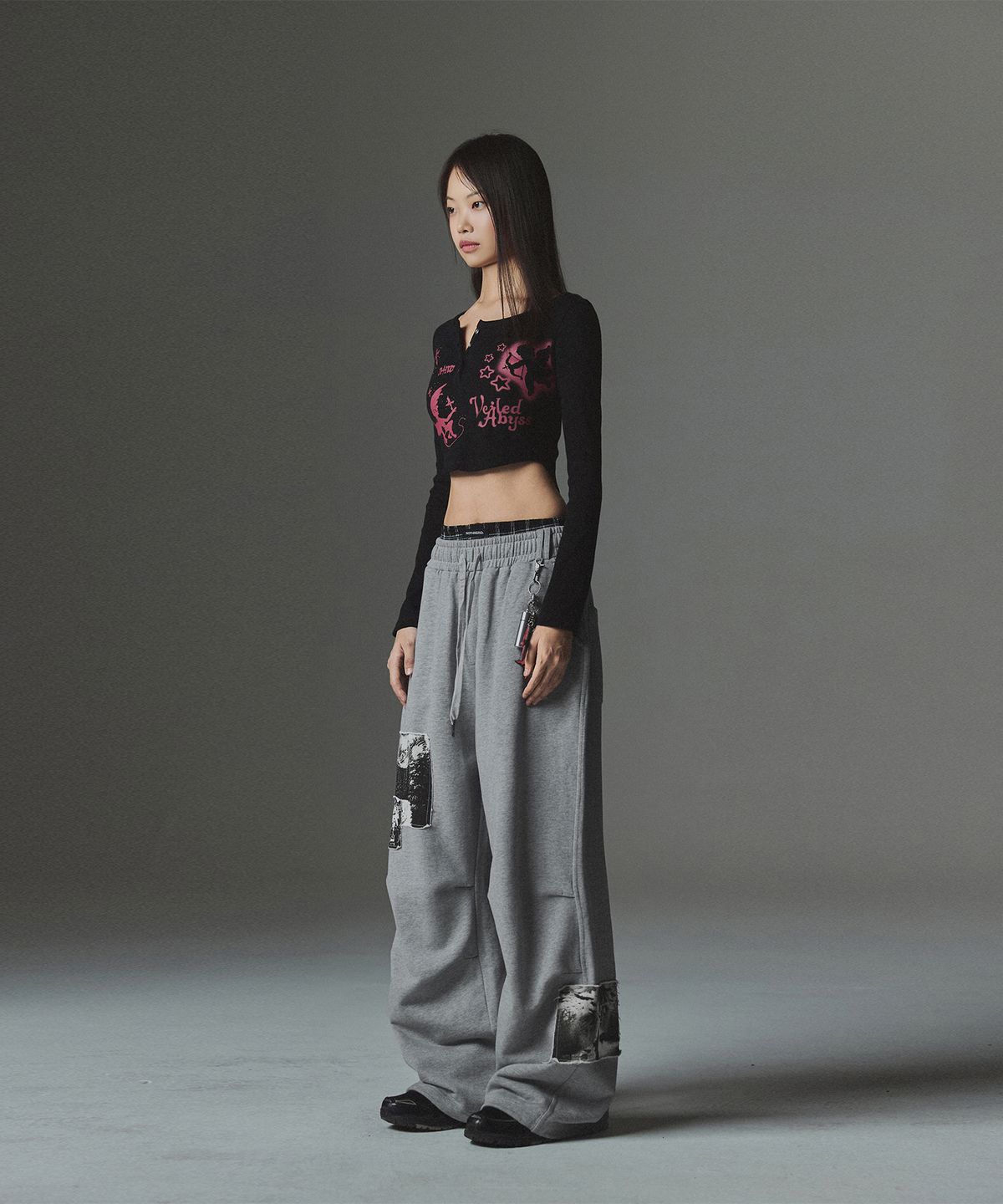 낫포너드(NOT4NERD) W 2 Angel Hotfix Henley Neck Long Sleeve - Black