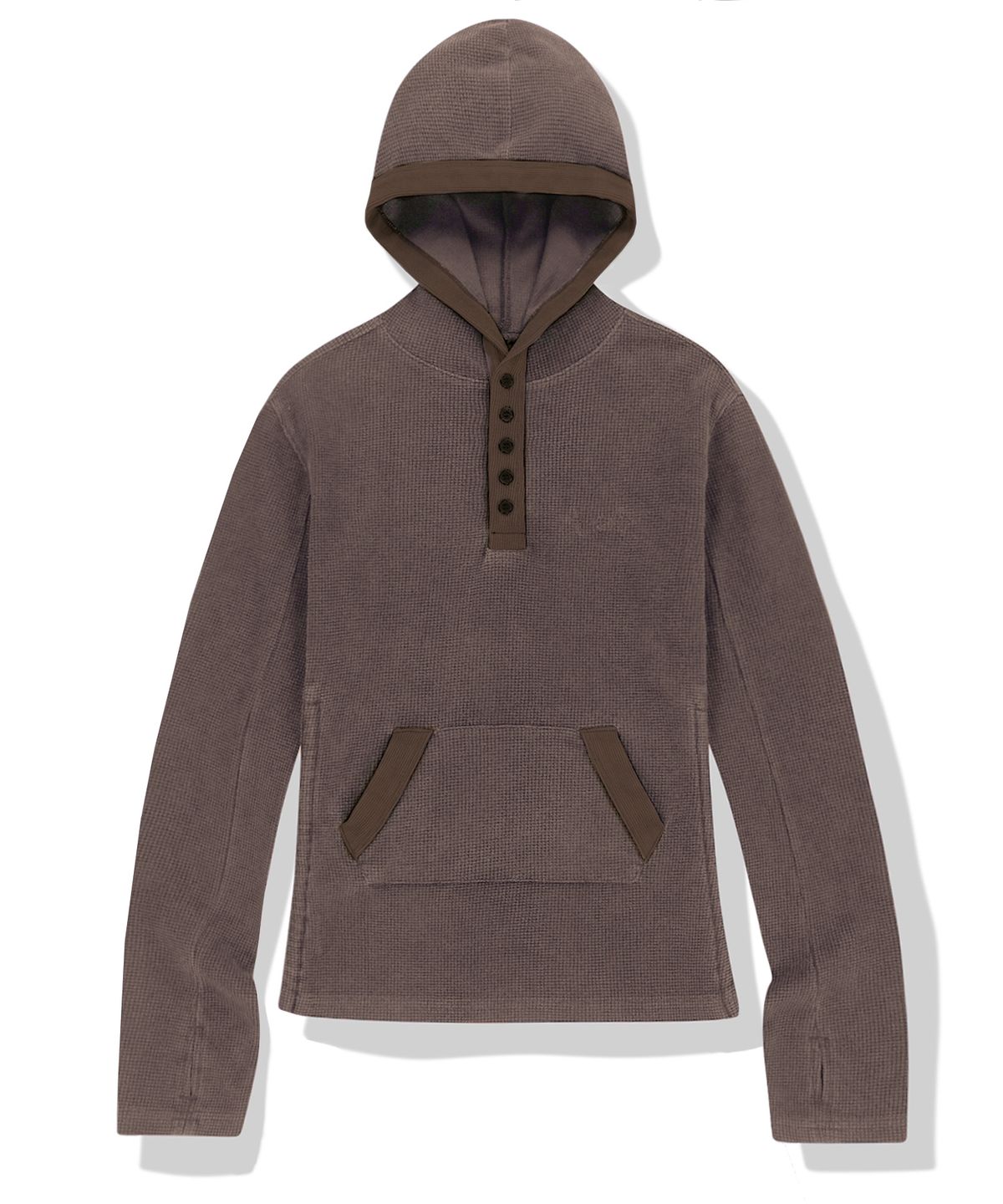 낫포너드(NOT4NERD) W 444 Logo Waffle Henley Neck Hood - Pink