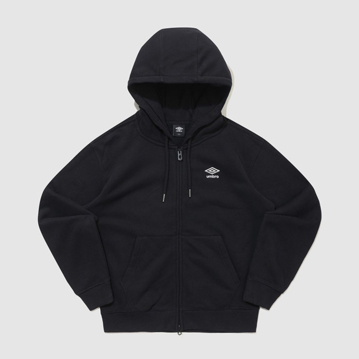 엄브로(UMBRO) 에센셜 기모 후드 집업 블랙 UQ423CFTO1