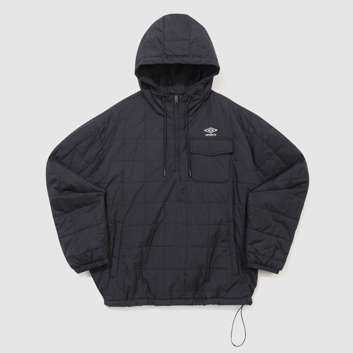 엄브로(UMBRO) 멜로우 퀼티드 패딩 후드아노락 블랙 UQ423CWTO1