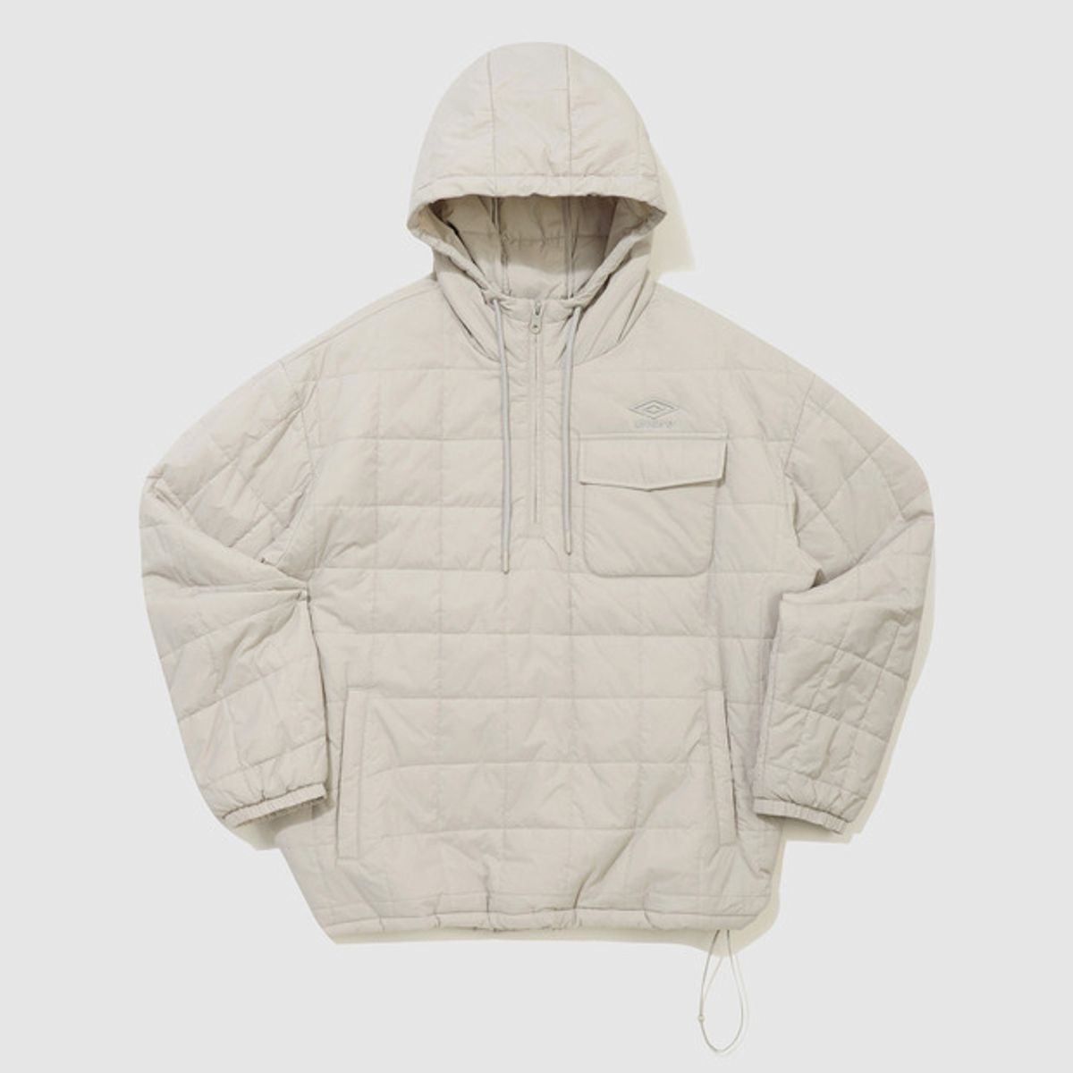 엄브로(UMBRO) 멜로우 퀼티드 패딩 후드아노락 베이지 UQ423CWTO1