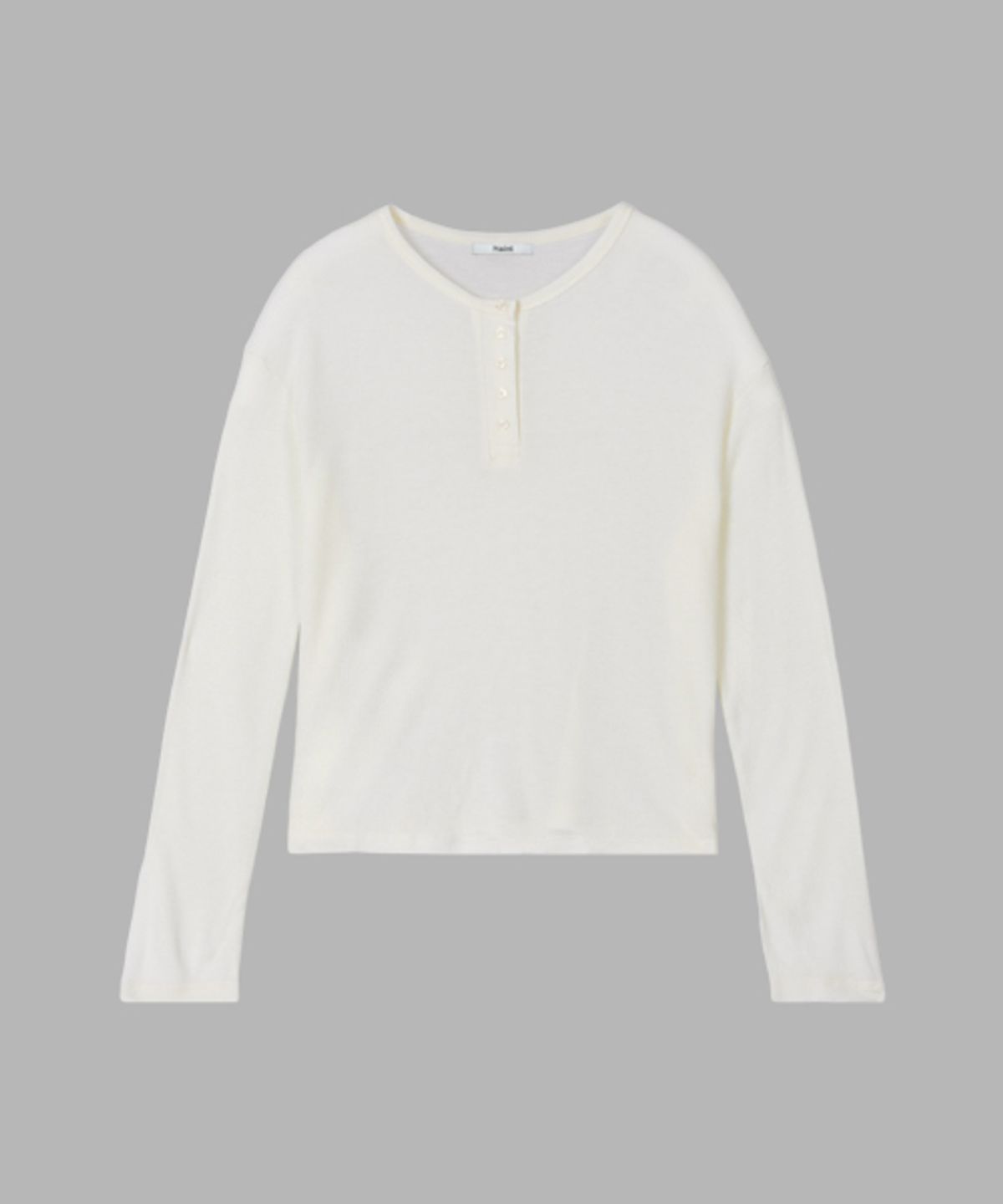 헤인트(HAINT) HENLEY NECK WOOL WAFFLE T-SHIRT_IVORY
