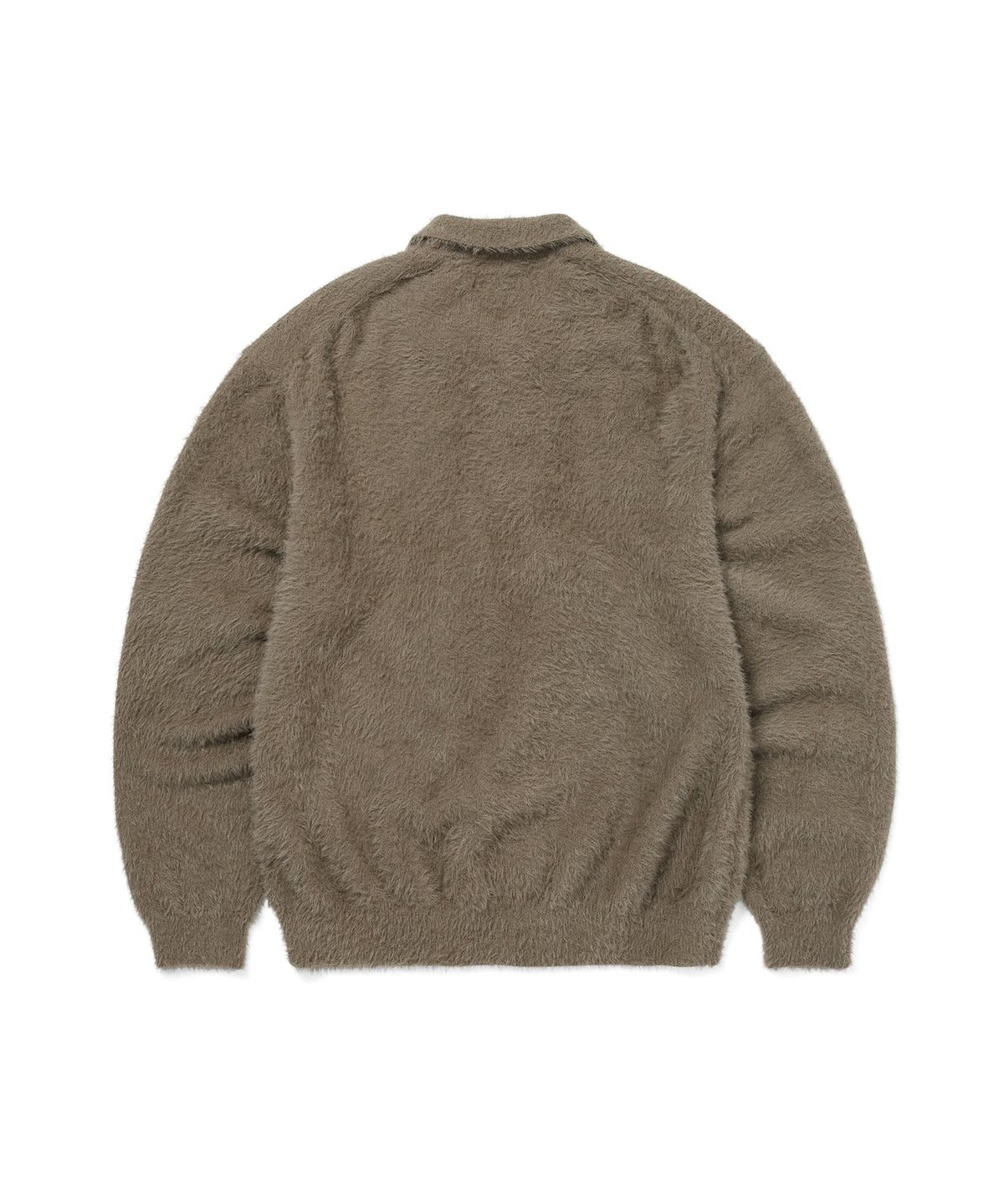 디스이즈네버댓(THISISNEVERTHAT) SCT-Logo Shaggy Knit Polo Mud