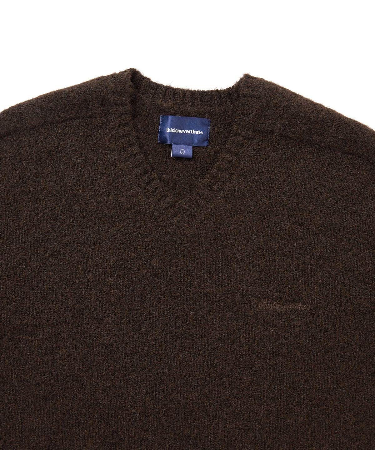 디스이즈네버댓(THISISNEVERTHAT) Brushed V Neck Knit Sweater Brown