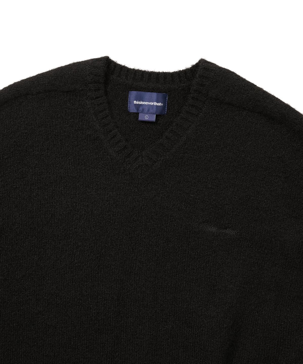 디스이즈네버댓(THISISNEVERTHAT) Brushed V Neck Knit Sweater Black