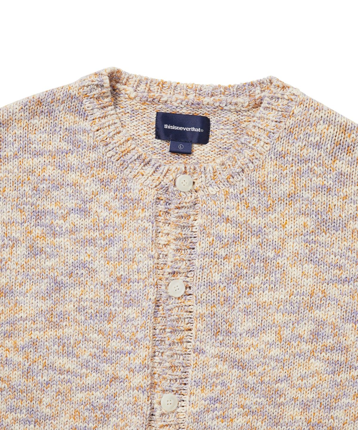 디스이즈네버댓(THISISNEVERTHAT) Rainbow Knit Cardigan Violet