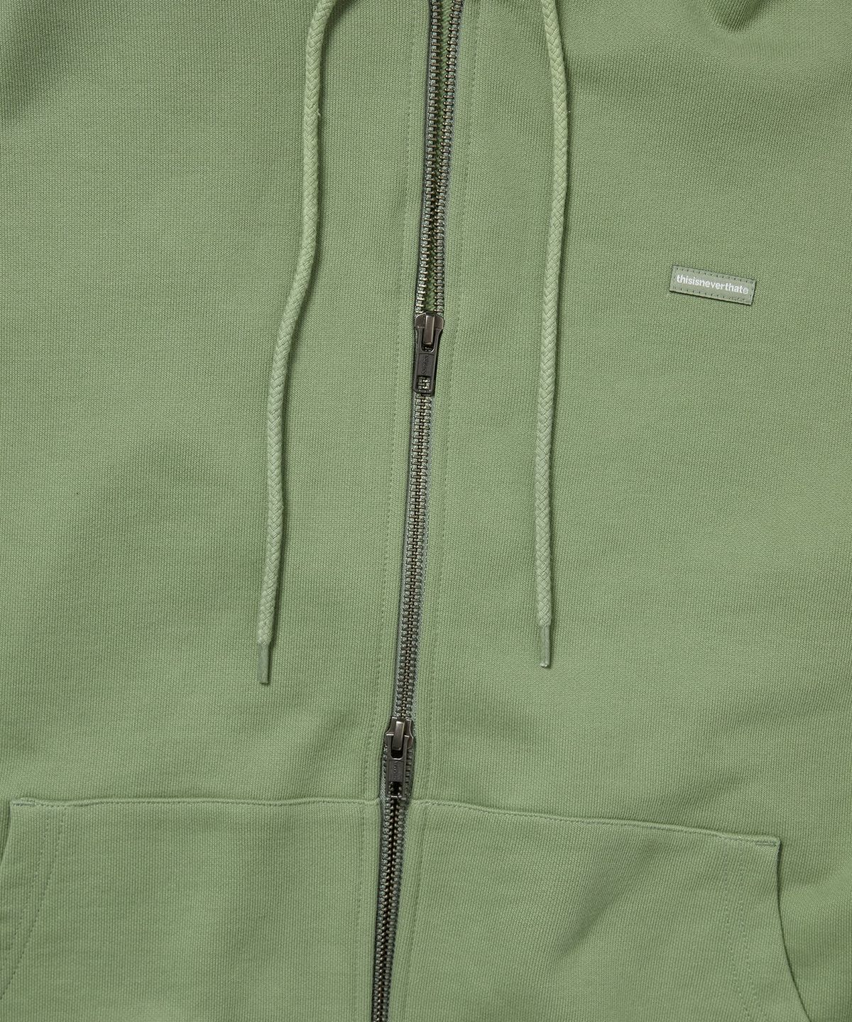 디스이즈네버댓(THISISNEVERTHAT) T.N.T. Classic HDP Zip Up Sweat Faded Green