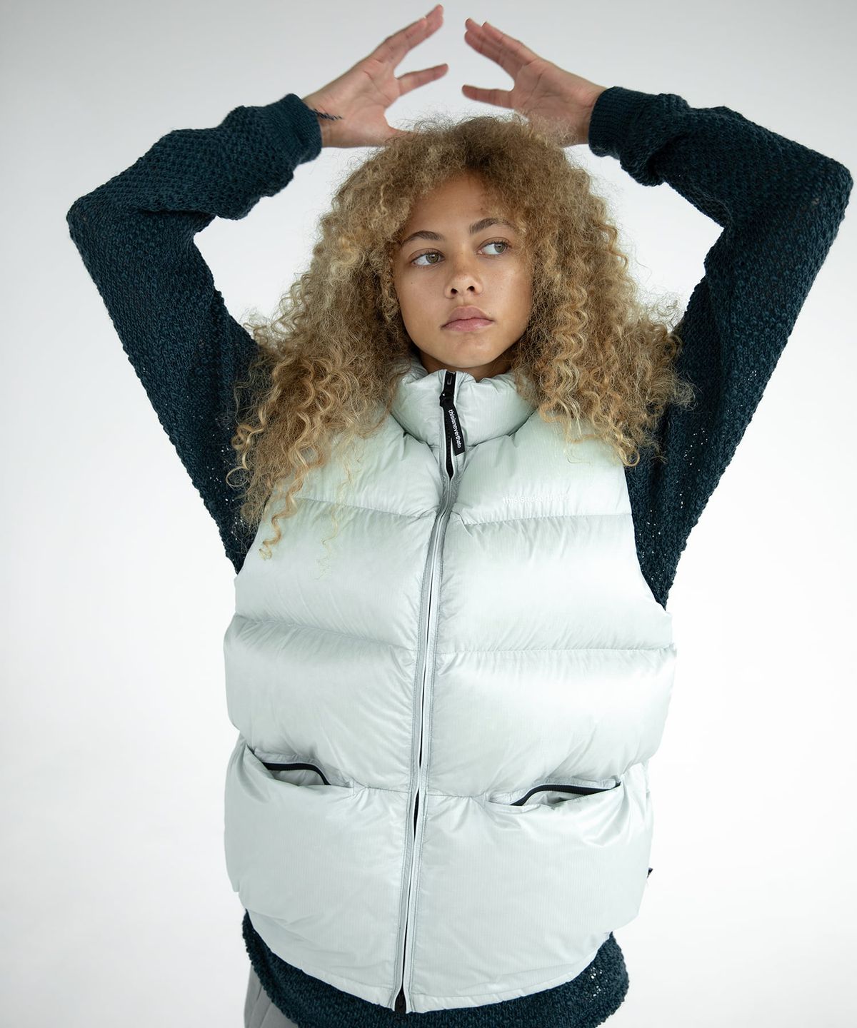 디스이즈네버댓(THISISNEVERTHAT) PERTEX T Down Vest Pale Blue