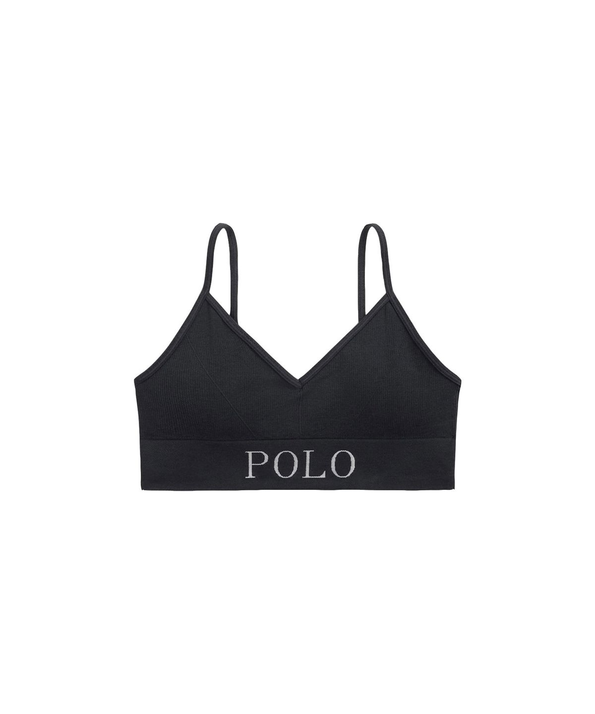 폴로 랄프로렌 이너웨어(POLO RALPH LAUREN INNERWEAR) 자카드 로고 심리스 브라렛  블랙 4P0311