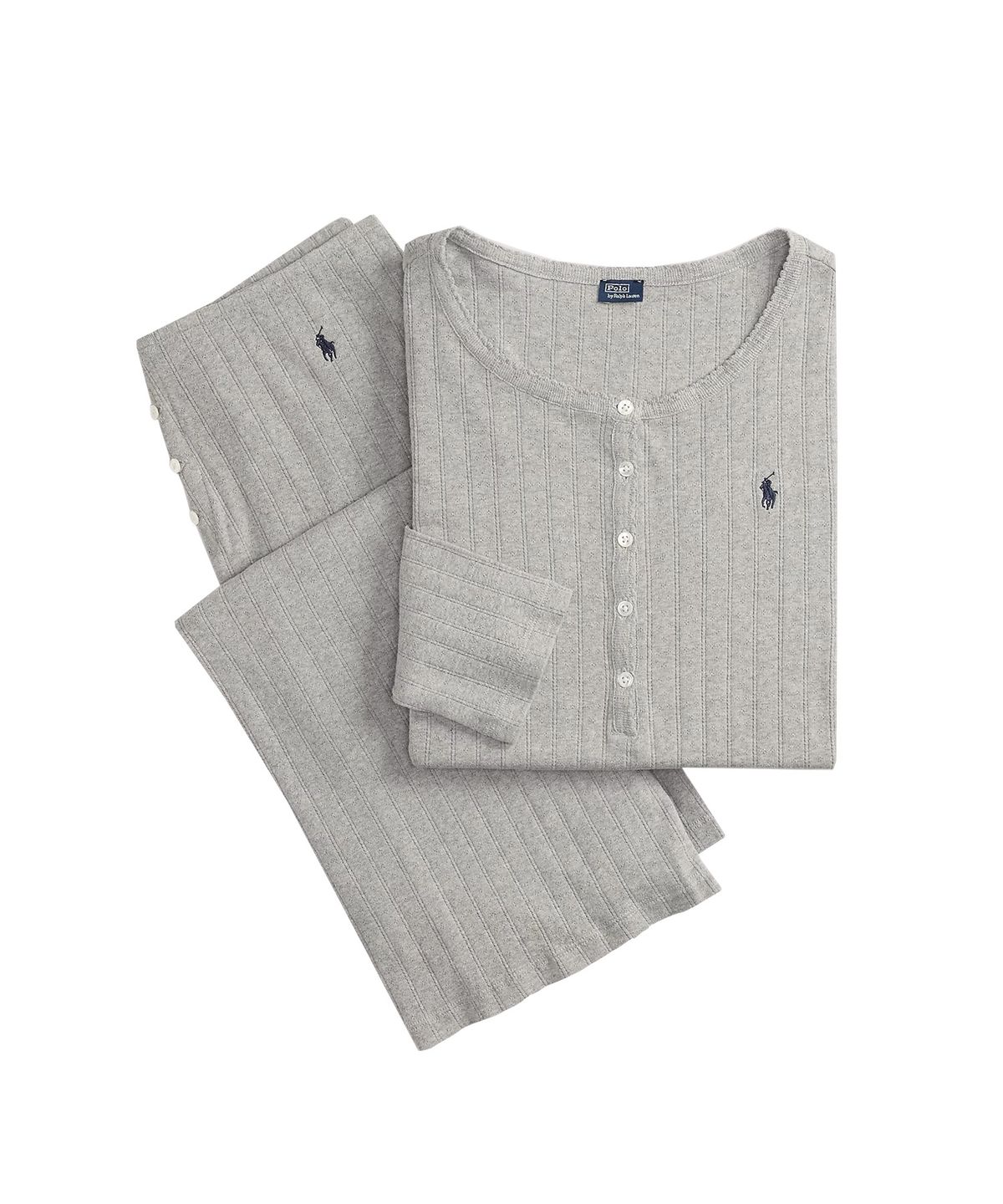 폴로 랄프로렌 이너웨어(POLO RALPH LAUREN INNERWEAR) 여성 헤리넥 슬립 이지웨어 세트 그레이 4P0387