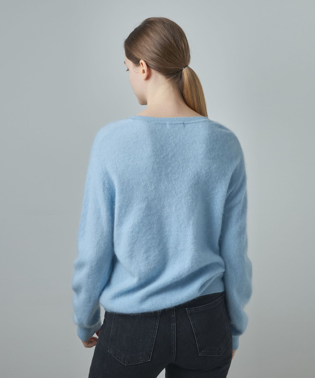 누토프(NUTOFFE) Two way Cashmere Cardigan_Powder Blue