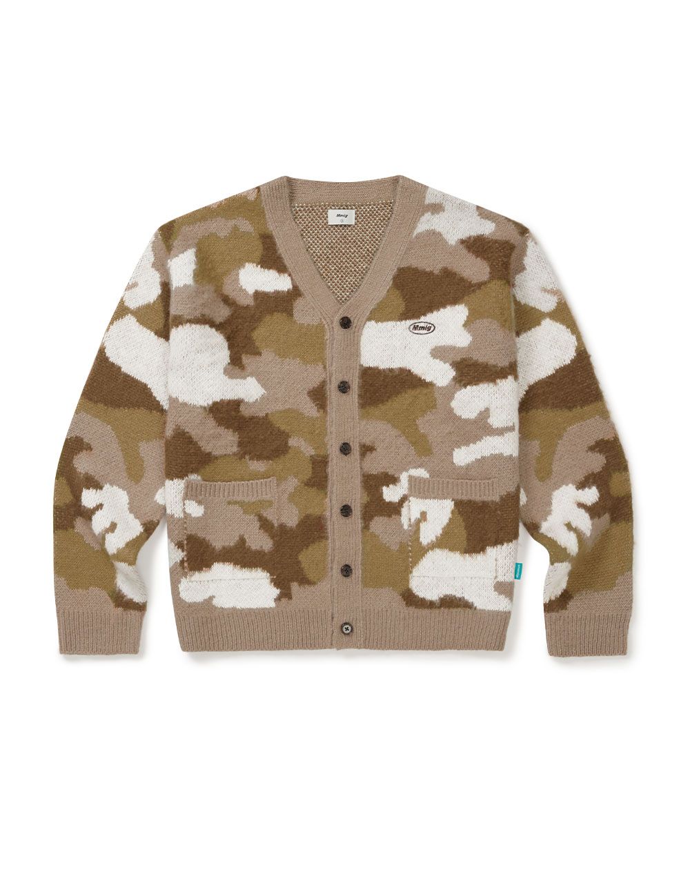 MUSINSA公式 | MMLG [Mmlg] CAMO MENDED PLAY CARDIGAN (BEIGE)