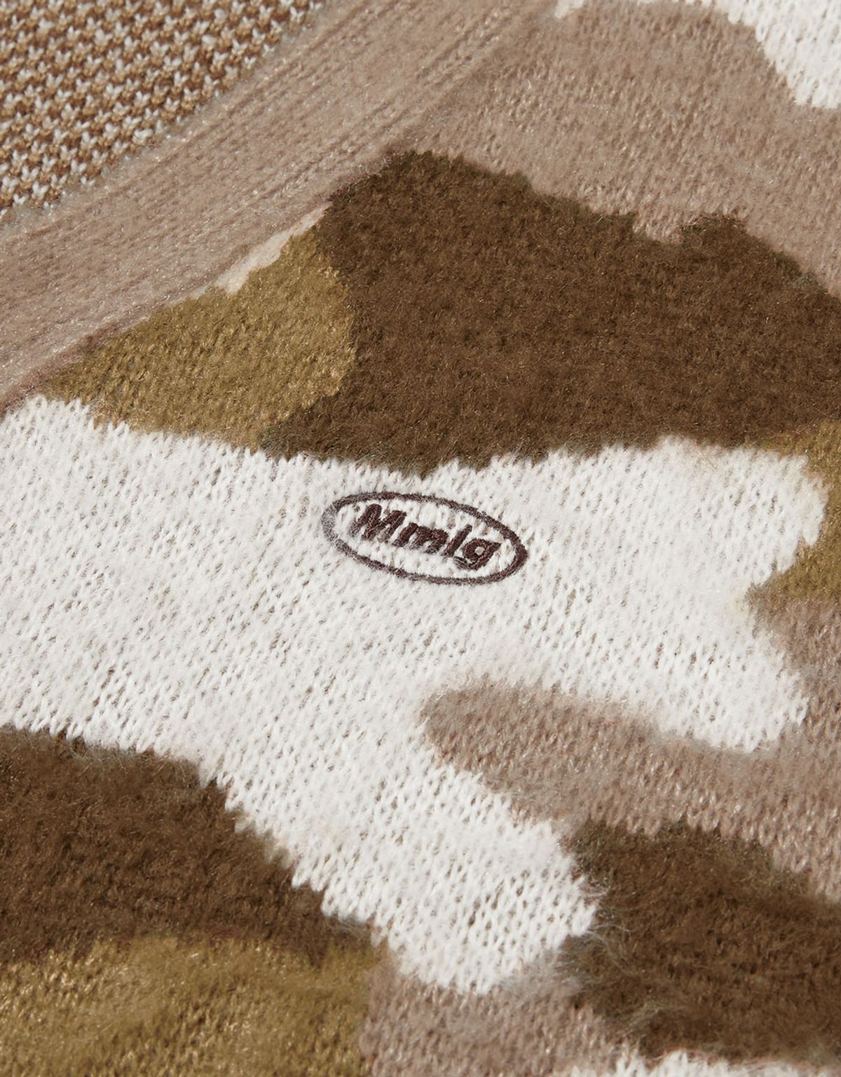 엠엠엘지(MMLG) [Mmlg] CAMO MENDED PLAY CARDIGAN (BEIGE)