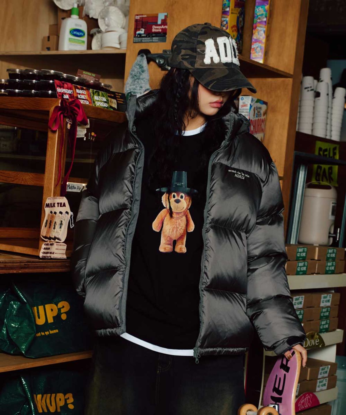 아크메드라비(ACME DE LA VIE) STITCH BASIC LOGO SHORT DUCK DOWN JACKET (4COLOR)