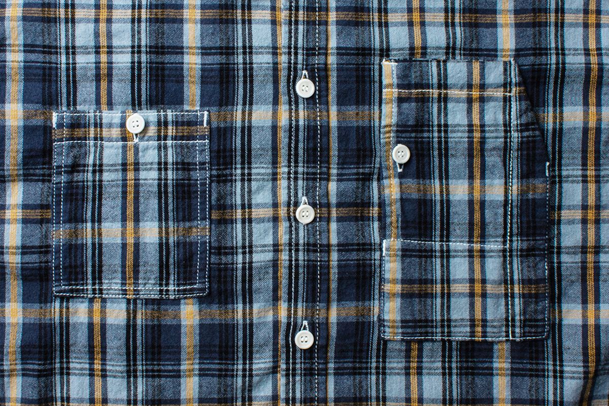더 레스큐(THE RESQ) FLANNEL TEDDY SHIRT [NAVY BLUE]