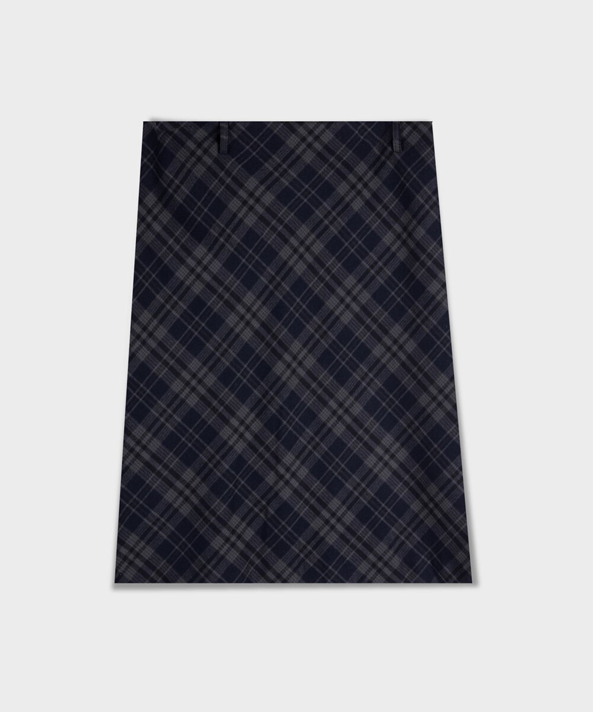 디망쉬(dimanche) Check Midi Skirt (navy)