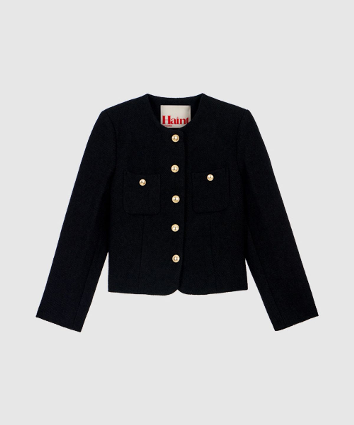 헤인트(HAINT) DEVON CLASSIC WOOL TWEED JACKET_BLACK