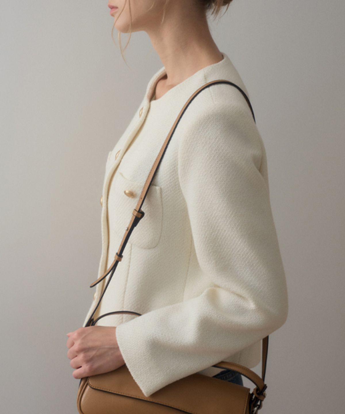 헤인트(HAINT) DEVON CLASSIC WOOL TWEED JACKET_IVORY