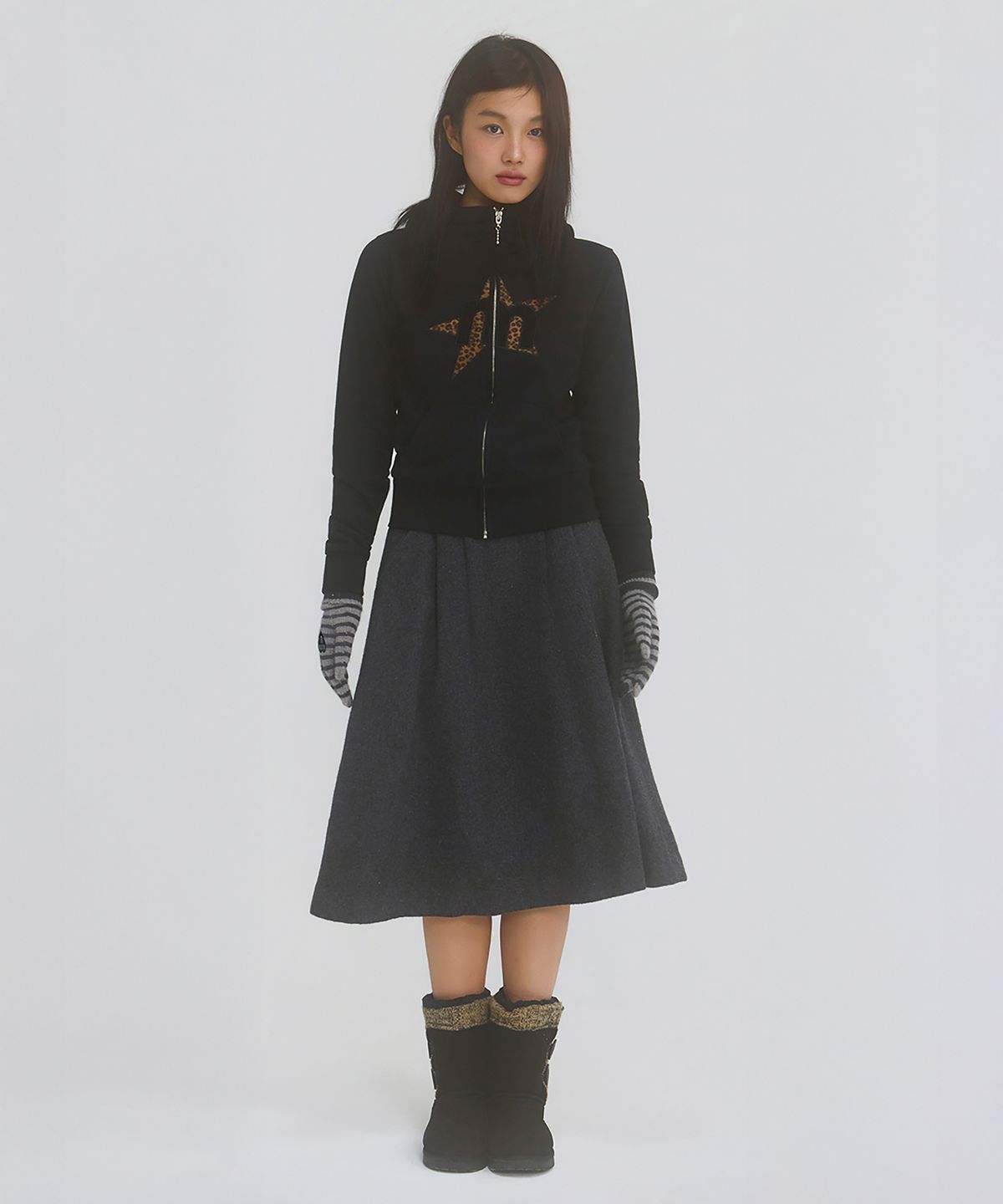 미니멀페어(MINIMALPAIR) MP Highneck Hood Zip Up Black