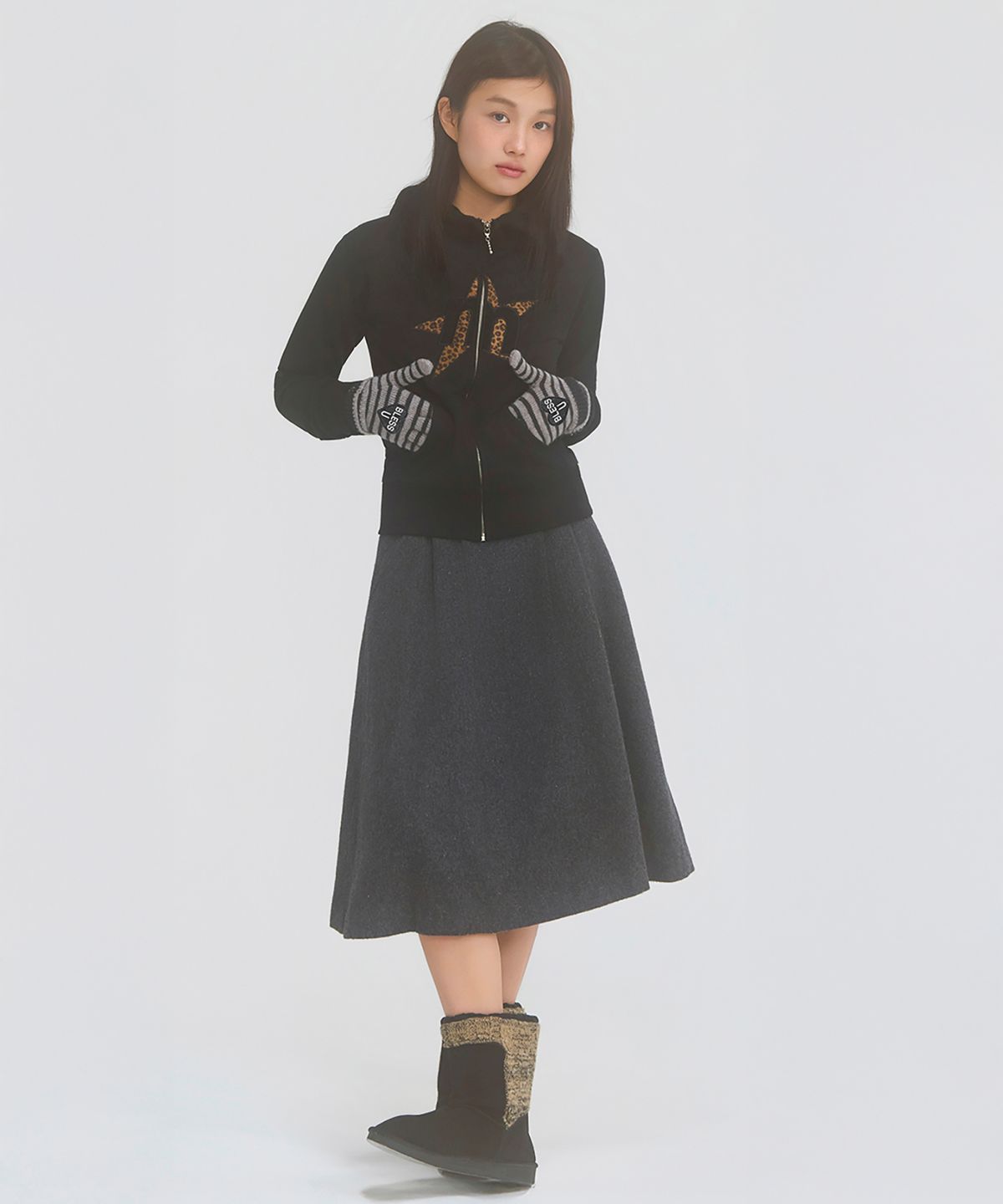 미니멀페어(MINIMALPAIR) MP Highneck Hood Zip Up Black