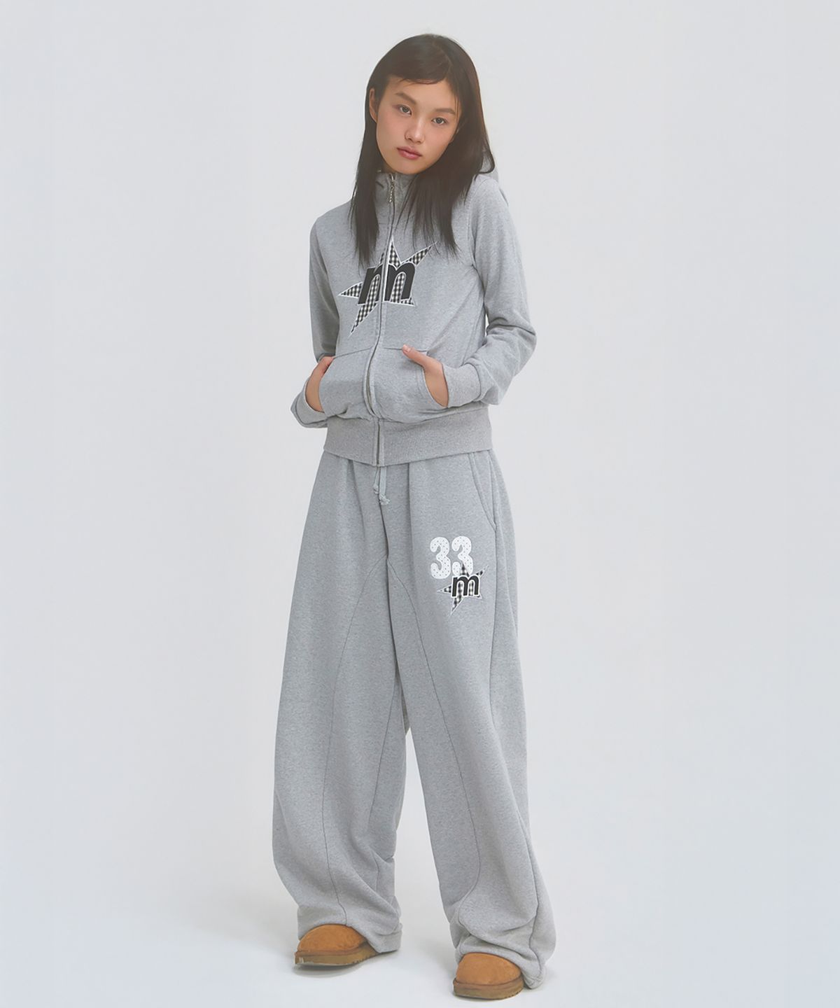 미니멀페어(MINIMALPAIR) MP Highneck Hood Zip Up Gray