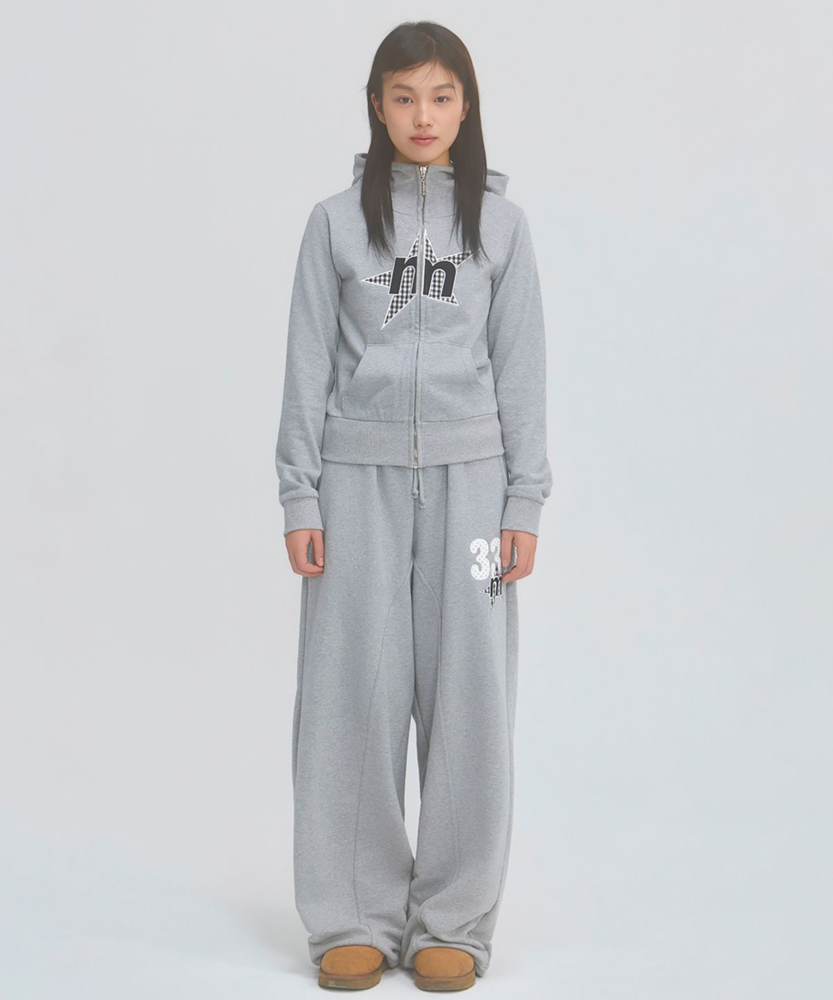 미니멀페어(MINIMALPAIR) MP Highneck Hood Zip Up Gray