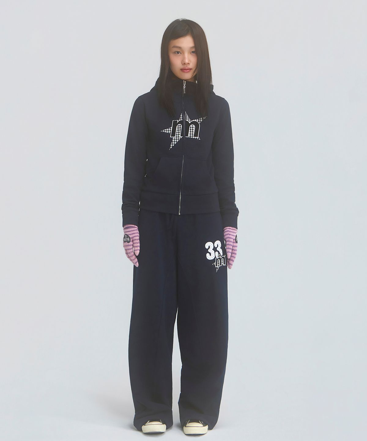 미니멀페어(MINIMALPAIR) MP Highneck Hood Zip Up Navy