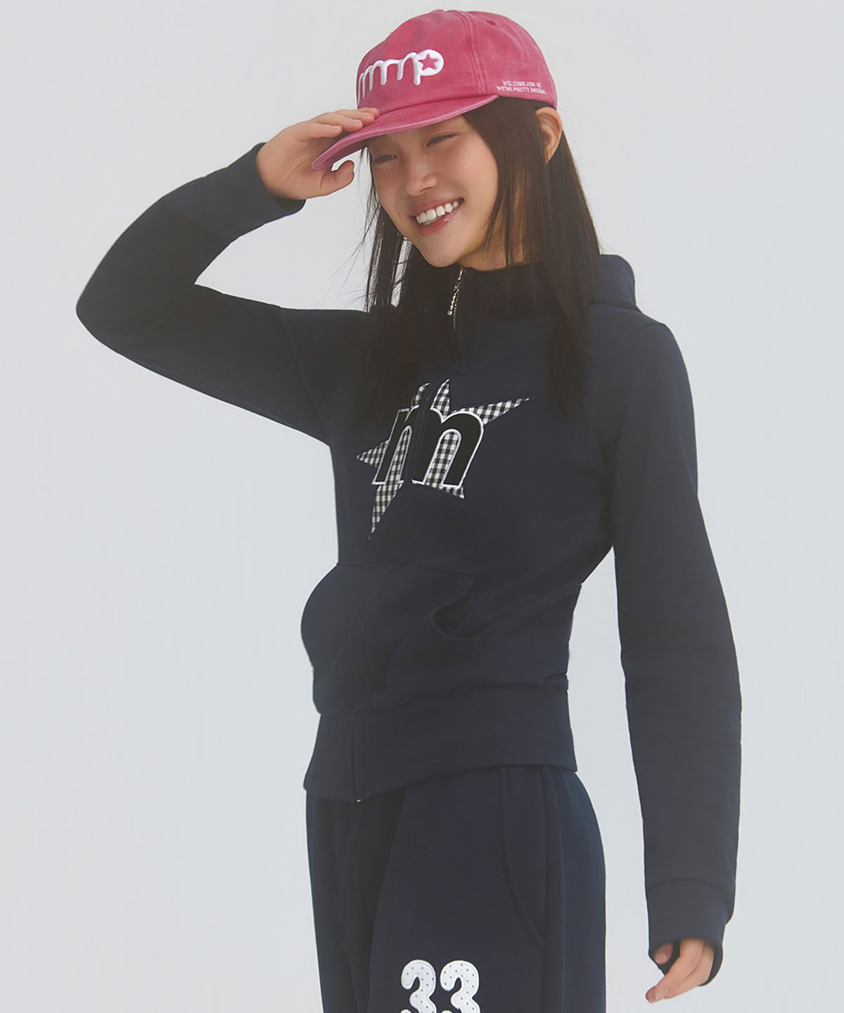 미니멀페어(MINIMALPAIR) MP Highneck Hood Zip Up Navy