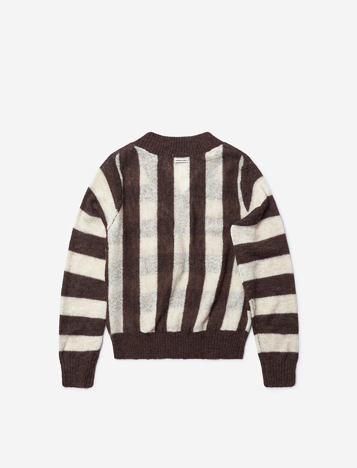 플랫웨이브 인 서울(FLATWAVE IN SEOUL) Vayra V Neck Stripe Knit Brown/Beige