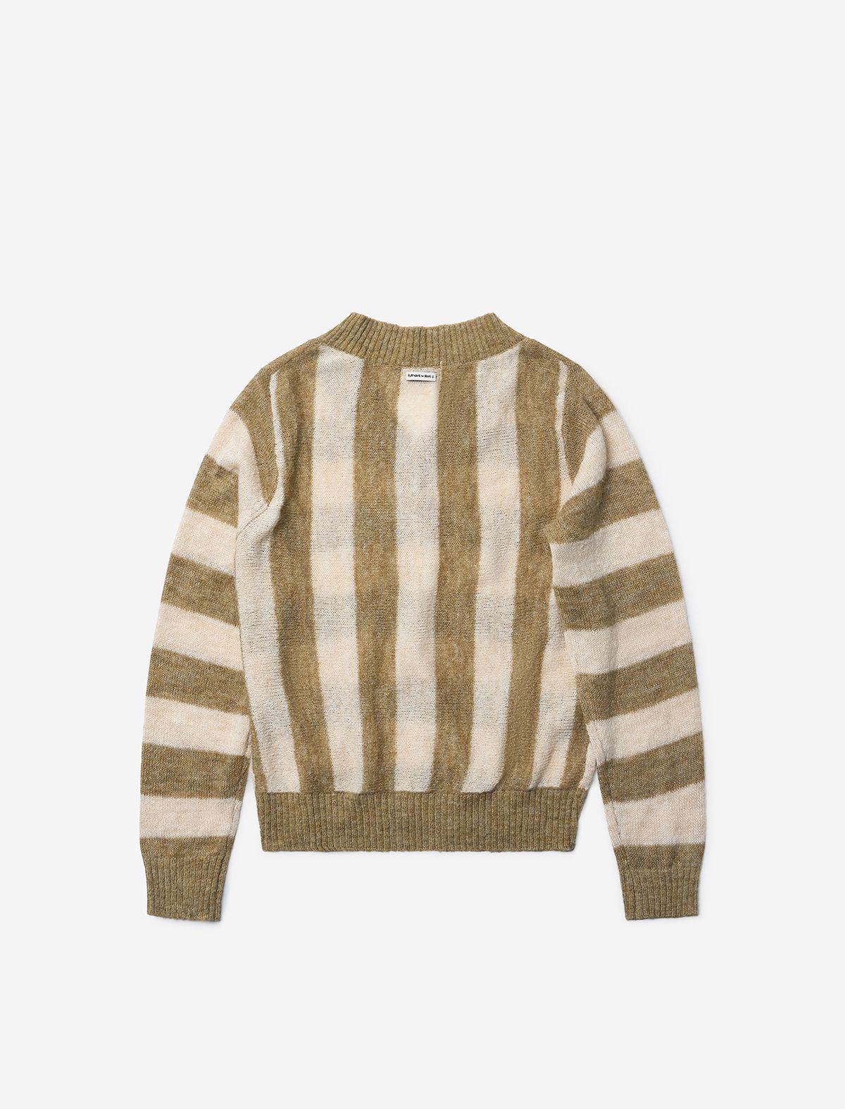 플랫웨이브 인 서울(FLATWAVE IN SEOUL) Vayra V Neck Stripe Knit Khaki/Beige