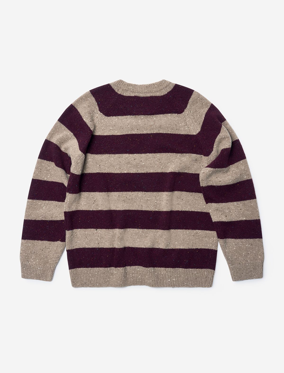 플랫웨이브 인 서울(FLATWAVE IN SEOUL) Noor Wool Stripe Round Knit Taupe/Wine