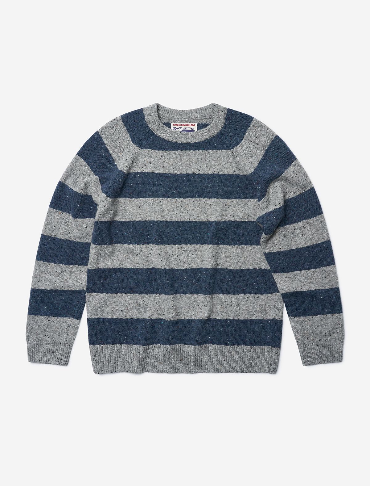 플랫웨이브 인 서울(FLATWAVE IN SEOUL) Noor Wool Stripe Round Knit Grey/Indigo
