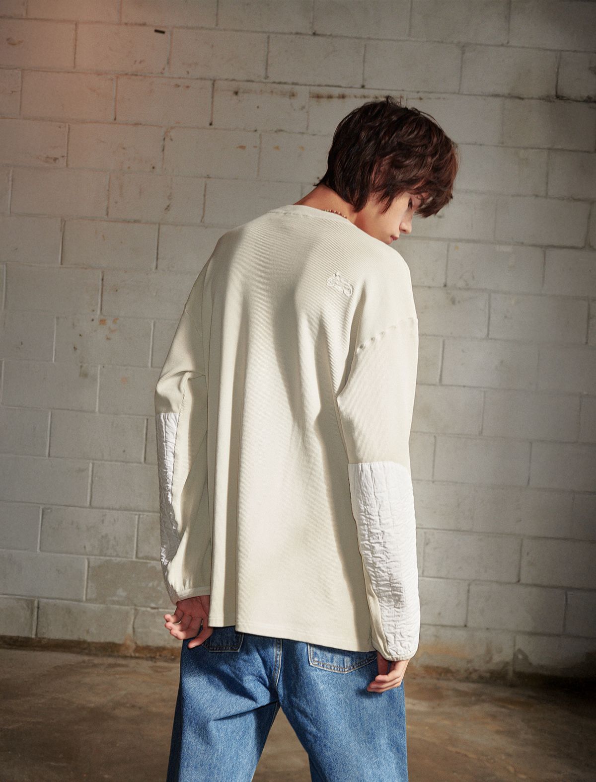 플랫웨이브 인 서울(FLATWAVE IN SEOUL) Tyde Waffle Pigment Longsleeve T-Shirt Beige