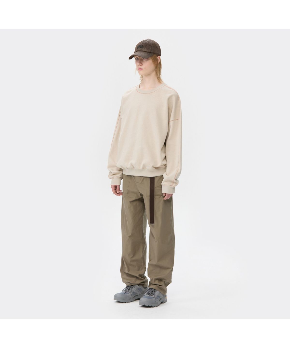 커스텀멜로우(CUSTOMELLOW) Beige Two Tone Sweatshirt CWTAW25622ORX