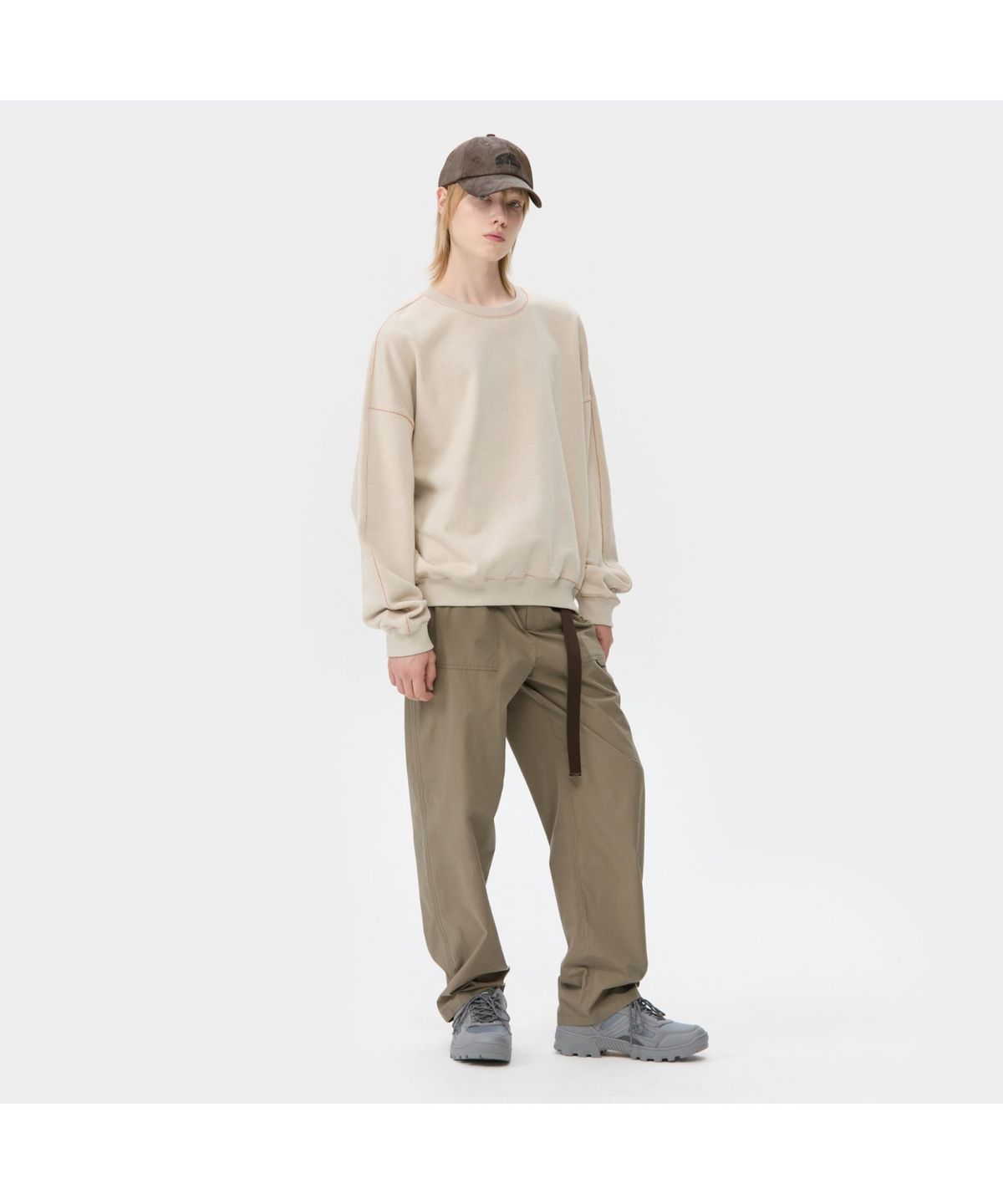 커스텀멜로우(CUSTOMELLOW) Beige Two Tone Sweatshirt CWTAW25622ORX