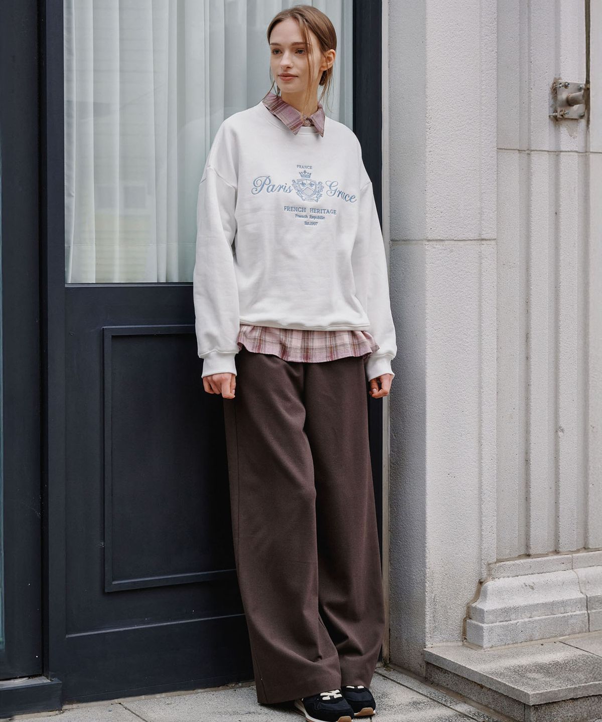 마롭(MALOUPE) 5308 기모 오버핏 스웻셔츠 (화이트)