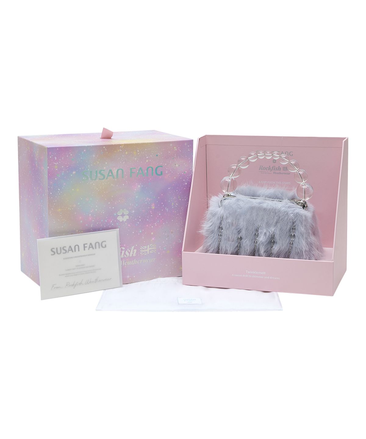 락피쉬웨더웨어(ROCKFISH WEATHERWEAR) [X SUSAN FANG] FURRY BUBBLE RAIN BAG - SKY BLUE