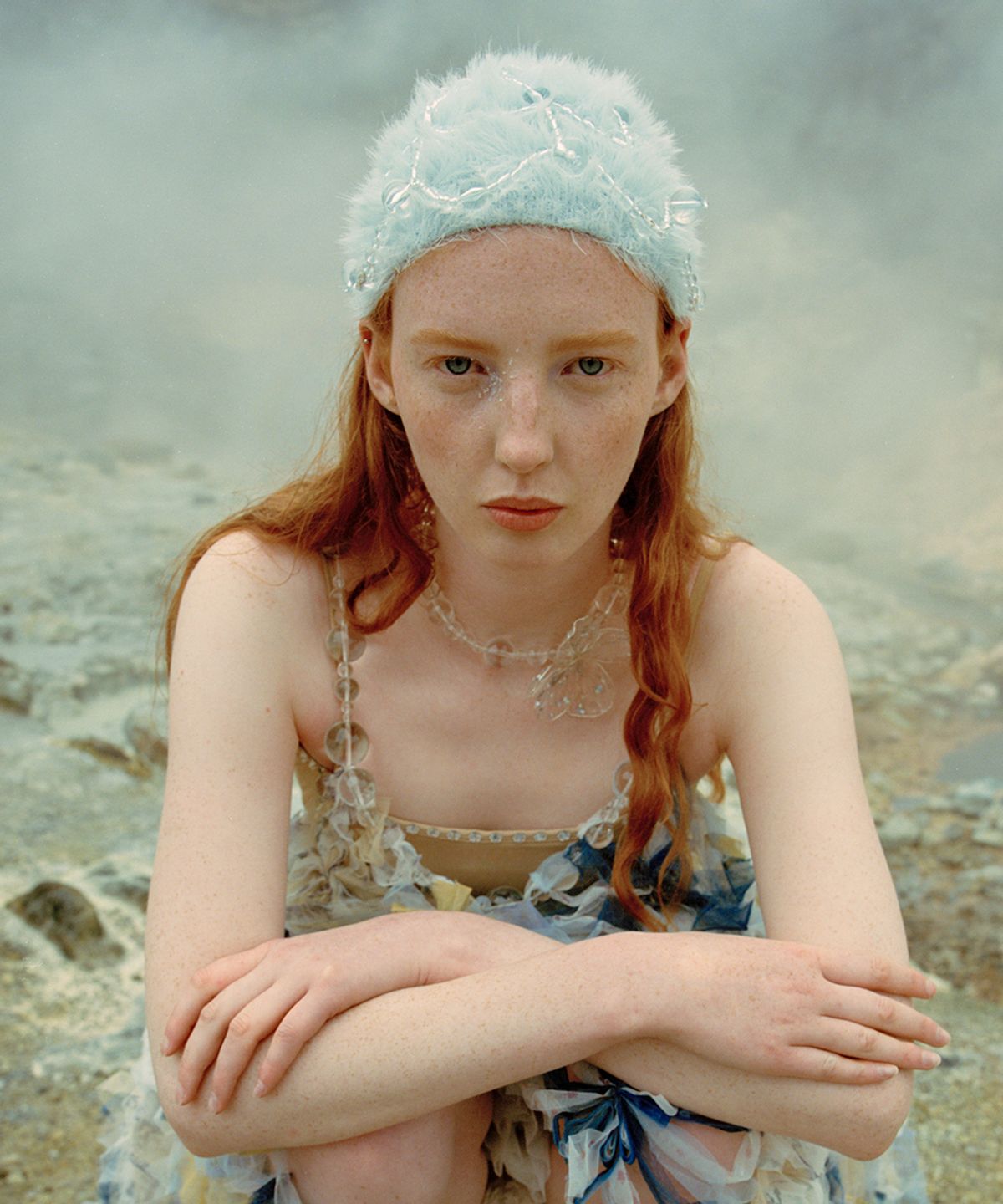 락피쉬웨더웨어(ROCKFISH WEATHERWEAR) [X SUSAN FANG] FURRY BUBBLE HAT - SKY BLUE