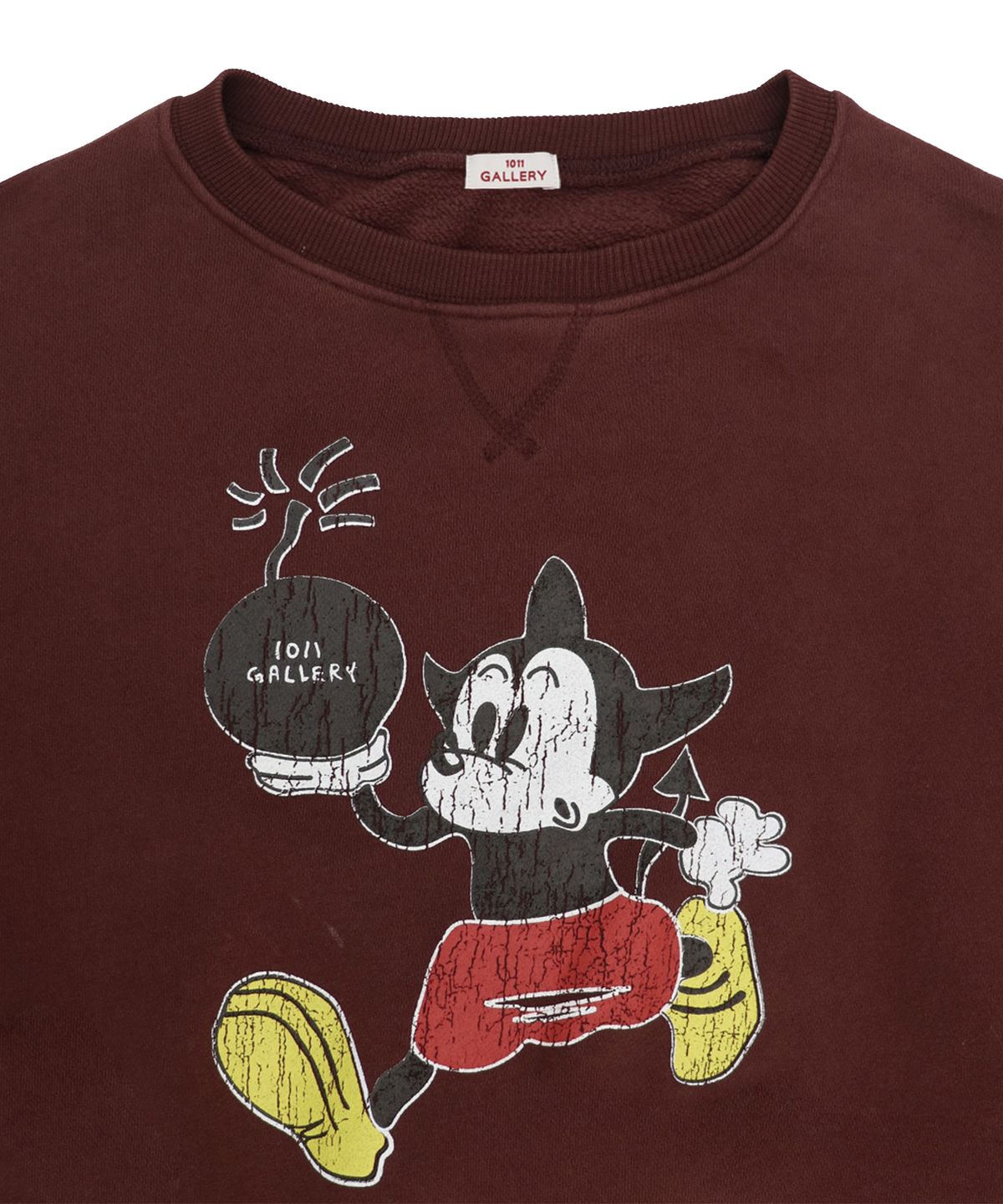 1011갤러리(1011 GALLERY) Gallery Mickey Sweatshirts - Burgundy