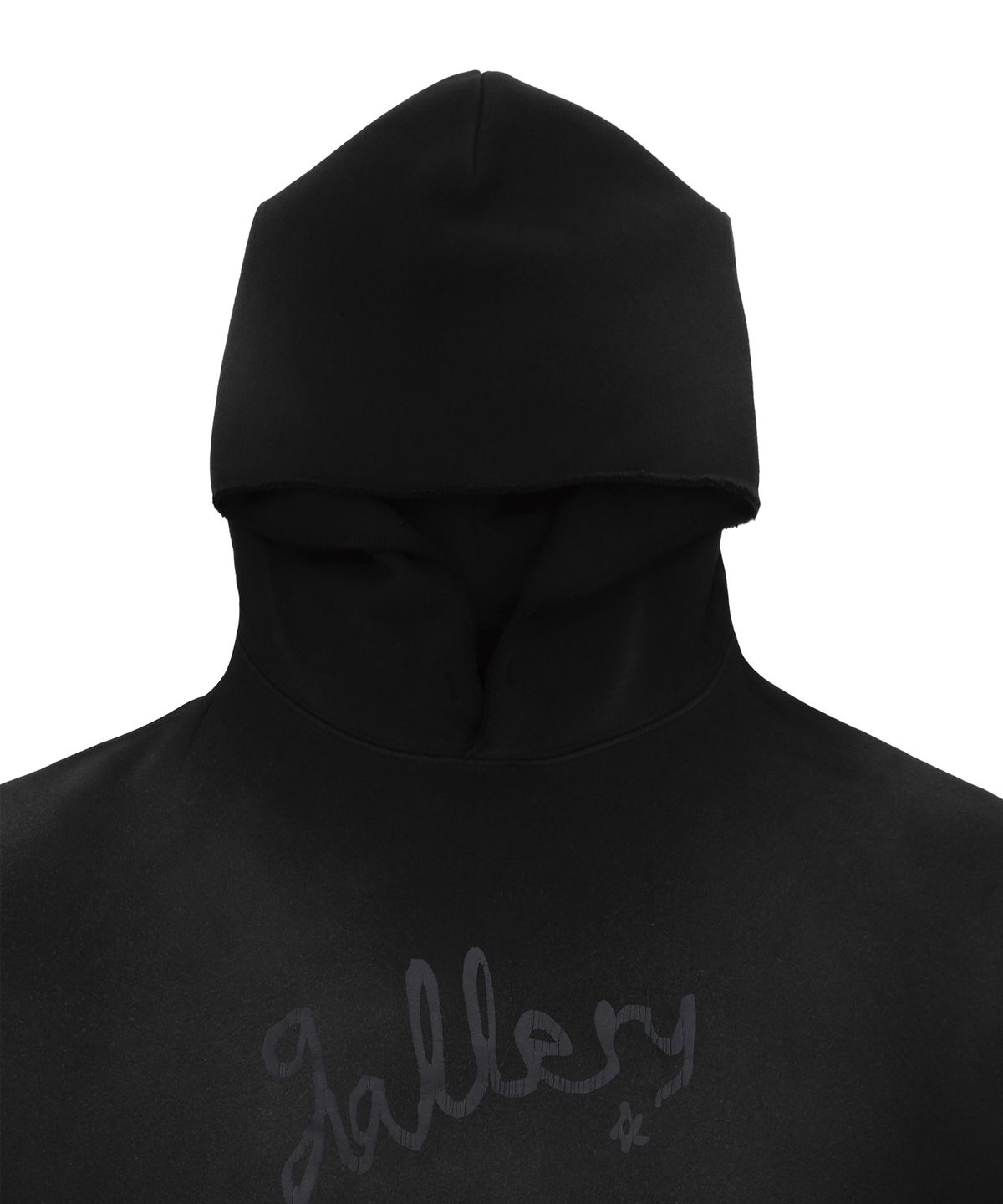 1011갤러리(1011 GALLERY) Gallery Tape Logo Washed Hoodie - Black