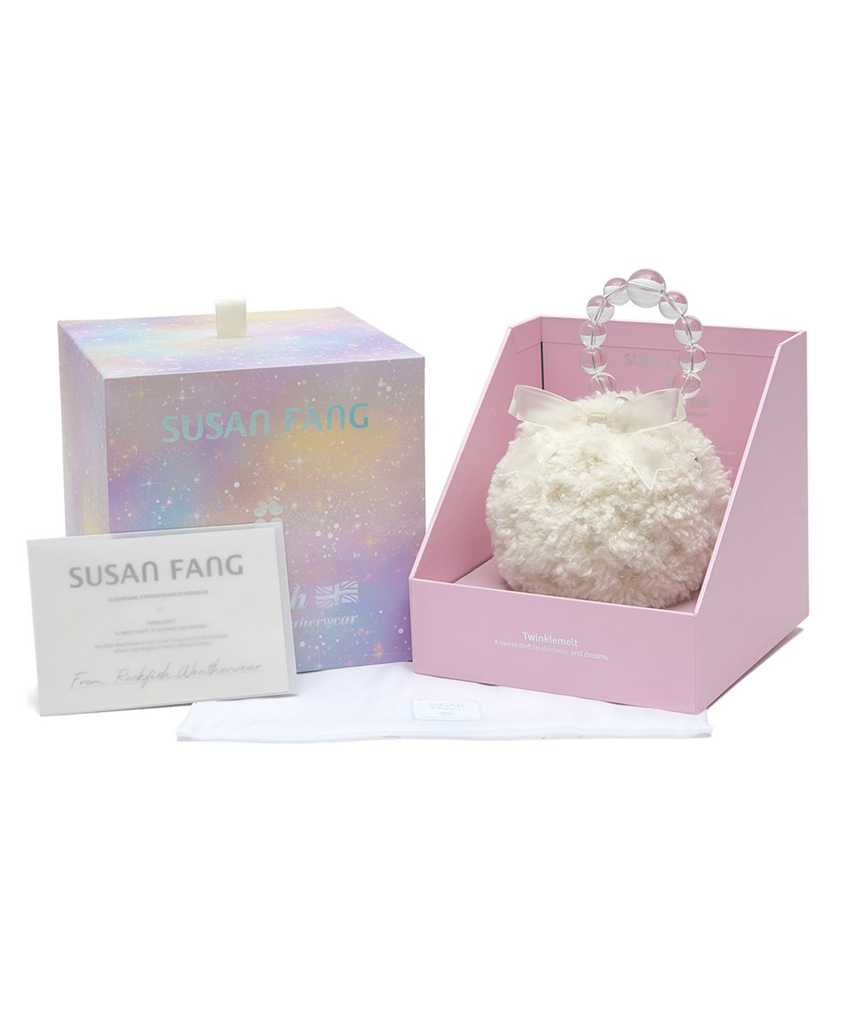락피쉬웨더웨어(ROCKFISH WEATHERWEAR) [X SUSAN FANG] FURRY BUBBLE BOW BAG - WHITE