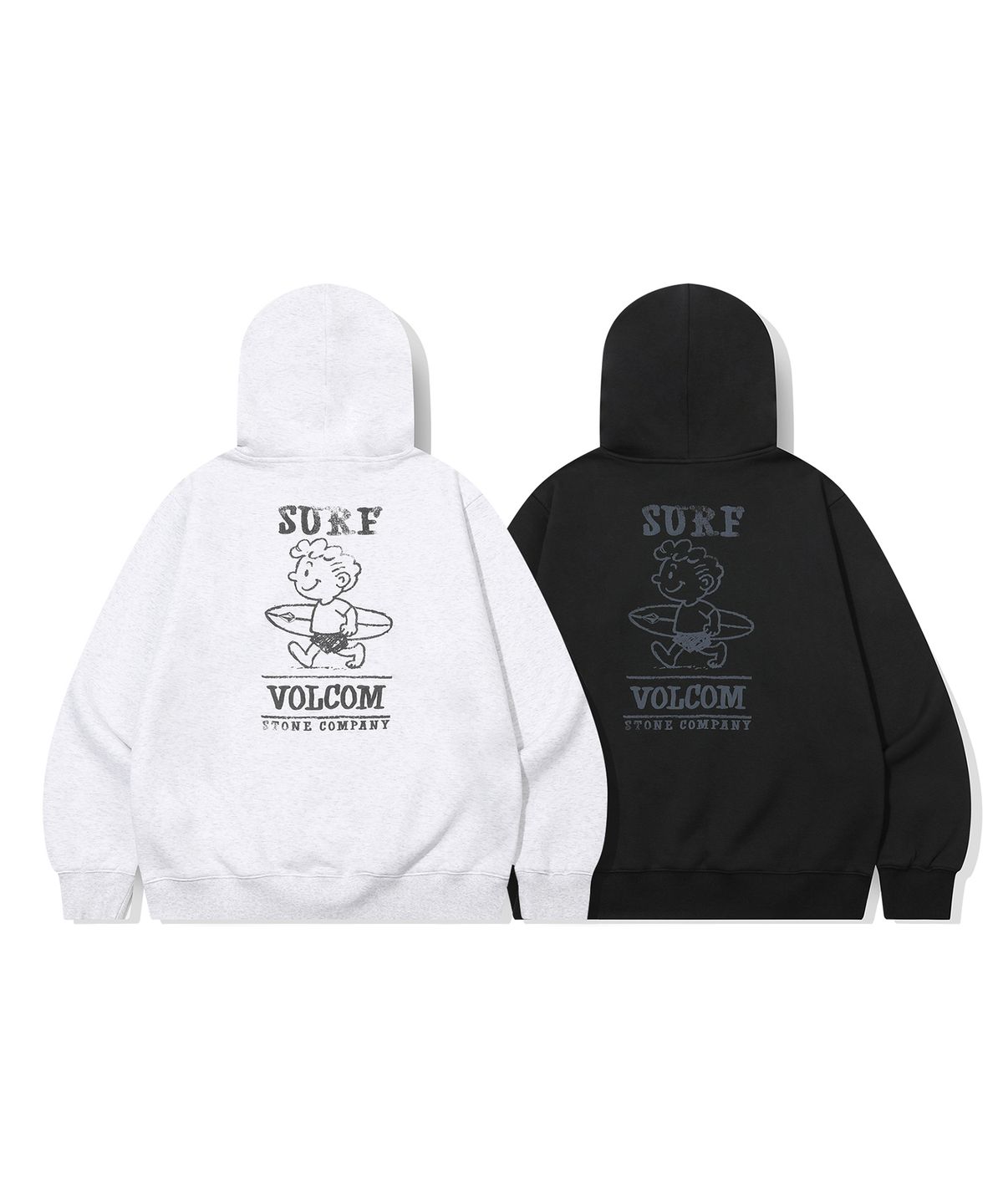 볼컴(VOLCOM) 서프 버디 기모 후드티(아이스 그레이)