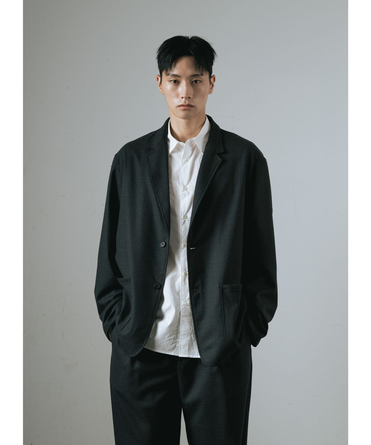 와기(WHAGI) Flannel Wool Pritzker Pants (Charcoal)