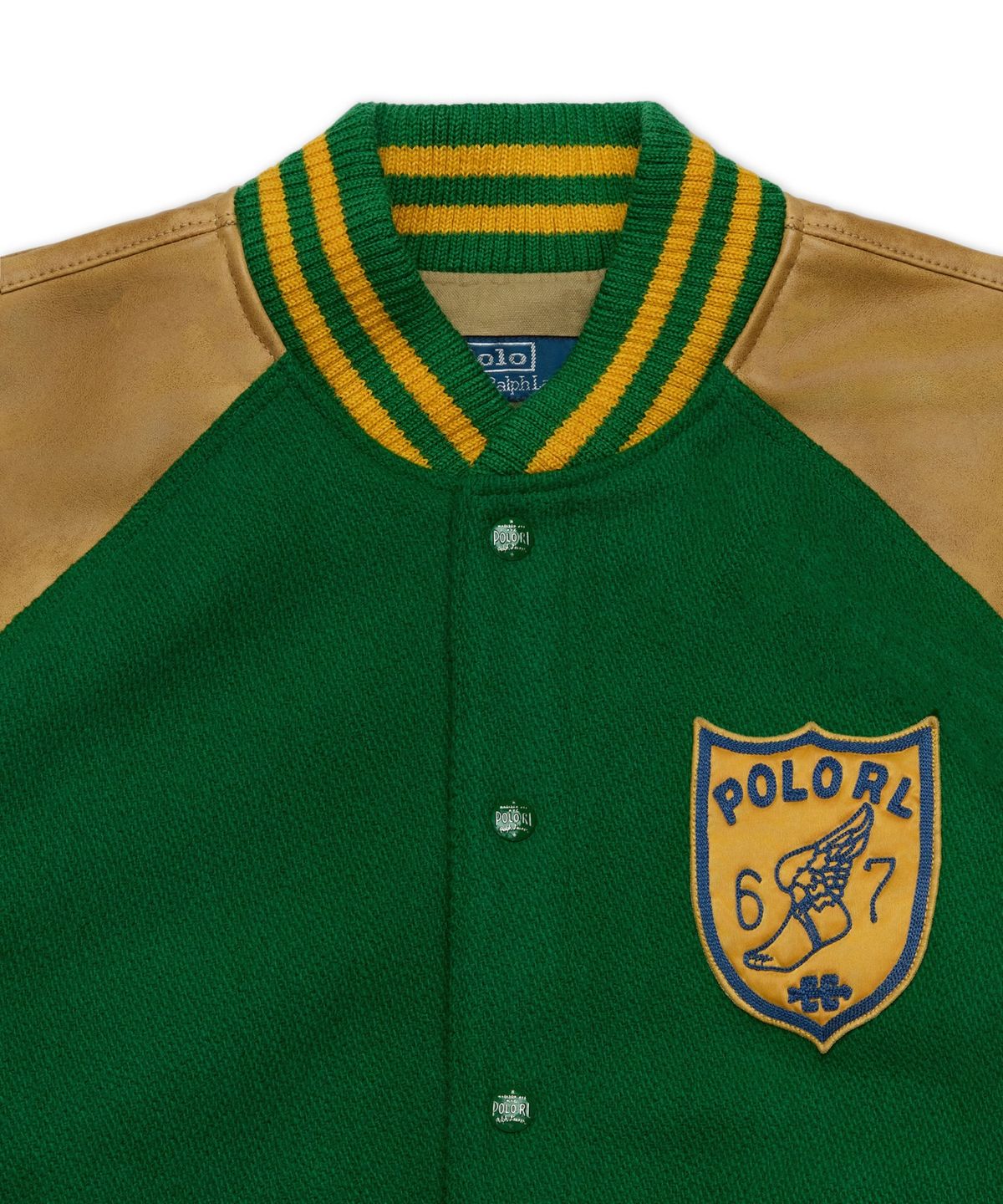 폴로 랄프 로렌(POLO RALPH LAUREN) 빈티지 스타일 레터맨 재킷-그린