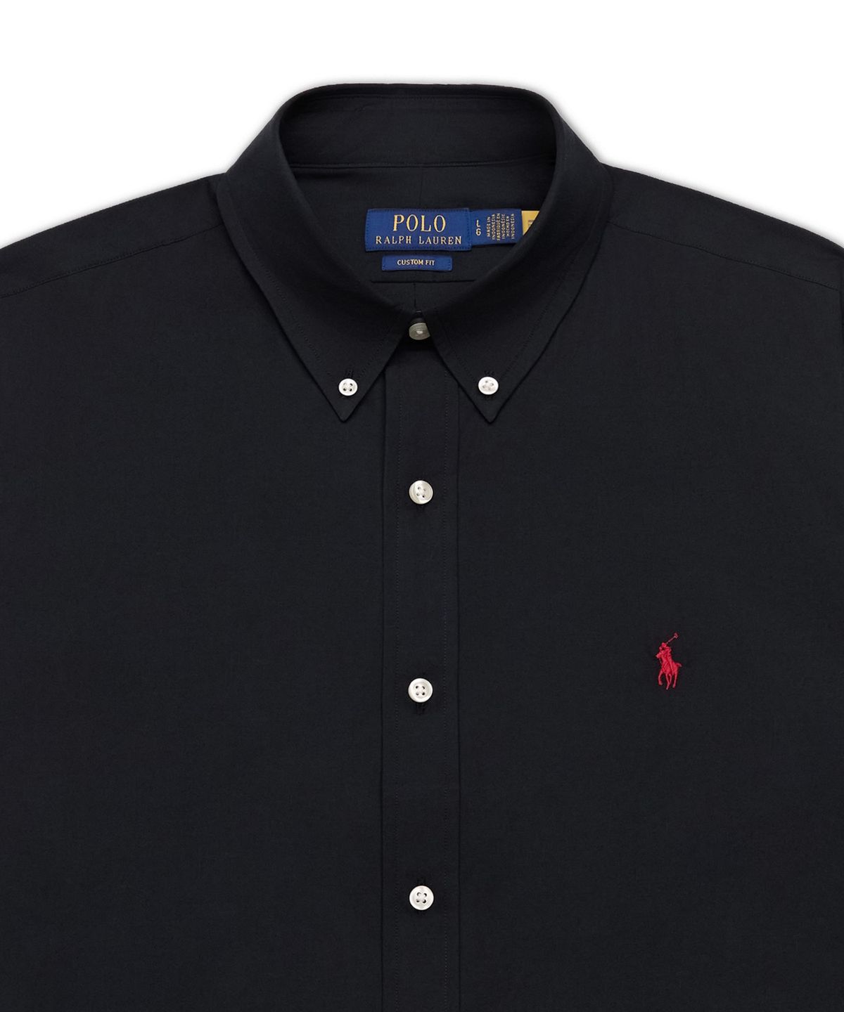 폴로 랄프 로렌(POLO RALPH LAUREN) 커스텀핏 스트레치 포플린 셔츠-블랙